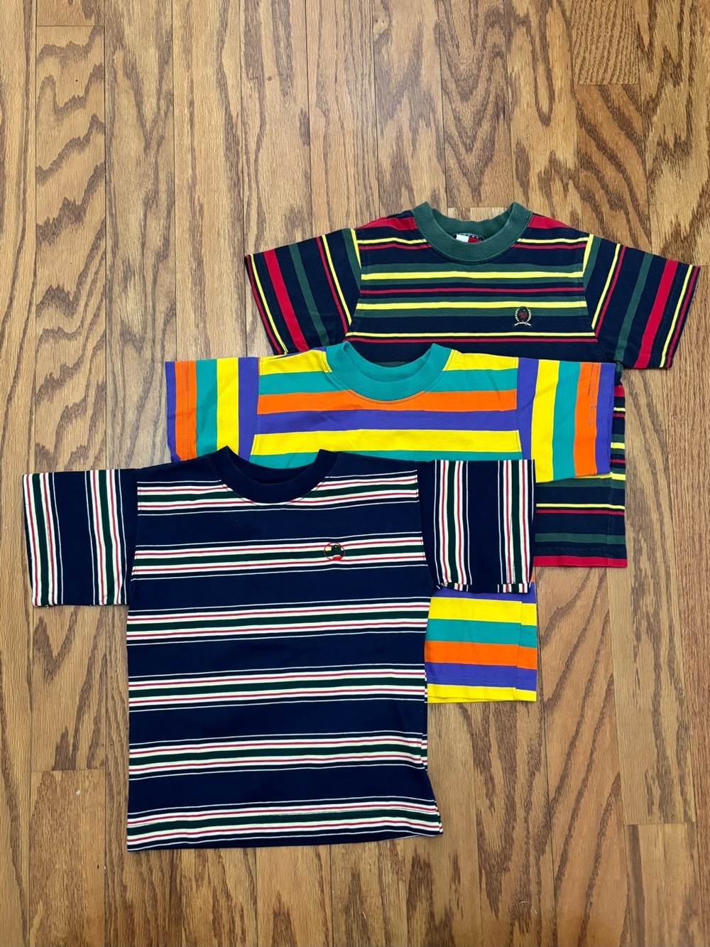 Vintage 90s Toddler Boys 3T 4T Striped T-Shirt Bundle Colorblock Tees - Picture 8 of 12